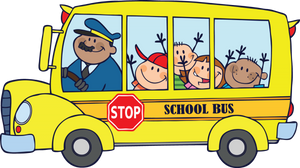 Happy Children in a School Bus
